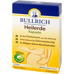 Bullrich Heilerde Kapseln 48 ST - Nahrungsergänzungsmittel zur Linderung von Magen-Darm-Beschwerden und Unterstützung der Darmsanierung. Ideal zur Entgiftung und Reduzierung der Cholesterinaufnahme.