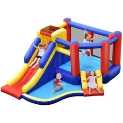 Costway Hüpfburg, Mehrfarbig, Textil, 313x182x383 cm, Outdoor Spielzeug, Gartenspielzeug