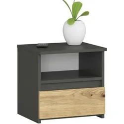 AKORD Nachttisch CL1 40 cm - Minimalistisches Nachtkästchen mit 1 Schublade - Nachttisch für Schlafzimmer, elegant und platzsparend, mit langlebiger, kratzfester Oberfläche und viel Ablagefläche für Nachtlampe und mehr.