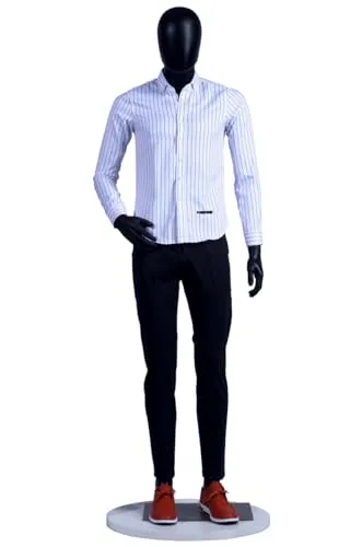 EurotonDisplay MC-1Black männliche Schaufensterpuppe beweglich matt schwarz Schaufensterfiguren Male Mannequin Black
