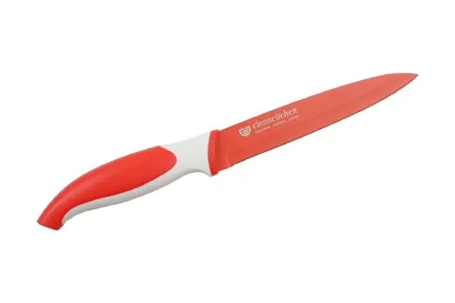 GRÄWE Allzweckmesser, Gemüsemesser, Küchenmesser, CLEANCITCHEN 5' (12,7 cm) rot antibakteriell