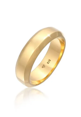 Kuzzoi Herrenring 7 mm - Massiv Handgefertigt aus 925 Silber - Edler Bandring aus vergoldetem 925 Silber, ideal als Ehering oder Verlobungsring für Männer. Zeitloses Design mit modernem Touch, perfekt für besondere Anlässe.