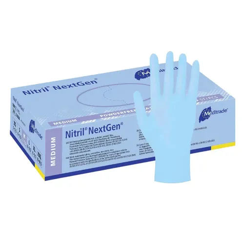 Meditrade Nitril NextGen® Handschuhe, Gr. M - Arbeits- & Schutzkleidung, ideal für empfindliche Anwender mit Latexallergie, geeignet für Labor, Pharmaindustrie und Catering.