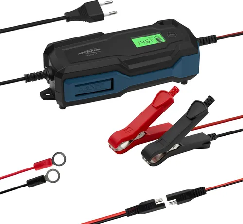 Ansmann BC 6-12V 6A Kfz-Ladegerät - Werkstattladegerät für 6V und 12V Batterien mit 10 Ladeprogrammen, LCD-Display und Schutzfunktionen. Ideal zur Überwinterung von Bleiakkus, staub- und strahlwassergeschützt nach IP65.