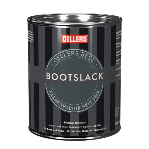 OELLERS Bootslack 1 Liter - farblos matt - Malereibedarf für Boote, idealer Schutz für Holzoberflächen mit UV-Stabilität und schnelltrocknenden Eigenschaften.