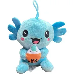 Axolotl Kuscheltier Echse Molch Figur Plüsch 12 cm Plüsch blau Bubble Tea - Blau