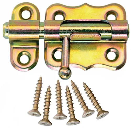 Bolzenriegel Türriegel Schlossriegel Möbelriegel Schubriegel (2, 40 mm Gelb Verzinkt)