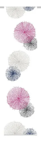 Home Fashion Rawlins Schiebevorhang - Moderne Schiebevorhänge aus 100% Polyester in rosa-grau-blau, mit fotorealistischem Digitaldruck für einen beeindruckenden Effekt. Inkl. Paneelwagen und Zubehör für einfache Montage.