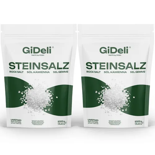 GiDeli Steinsalz Grob 10kg Sack | Natürliches Spielsalz, Kochsalz, Kristallsalz