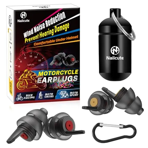 Ohrstöpsel Motorrad 2 Paar, Gehörschutz Ohrstöpsel für Motorradfahrer, Renn, Touring - Lärmschutz Wiederverwendbare Weich Stöpsel - Verkehr noch hörbar - Gehörschutzstöpsel Windgeräusche zu dämpfen