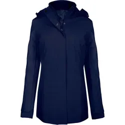 Kariban Damen Parka Winter Jacke Stepp Mantel - Schwarz - M - Funktionale Funktionsjacke für Damen, ideal für kalte Tage mit abnehmbarer Kapuze und Fleece-Kragen für extra Wärme.