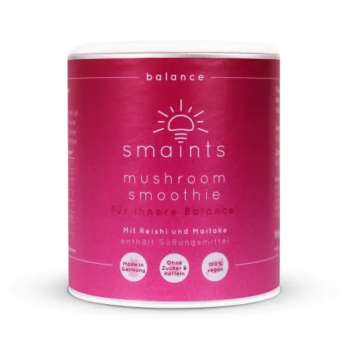 smaints balance Mushroom Smoothie | Fruchtiger Vitalpilz-Drink mit Reishi, Maitake, Maca, Rosenwurz & Vitamin C | Balance Fruchtpulver | Zur Unterstützung der inneren Balance*