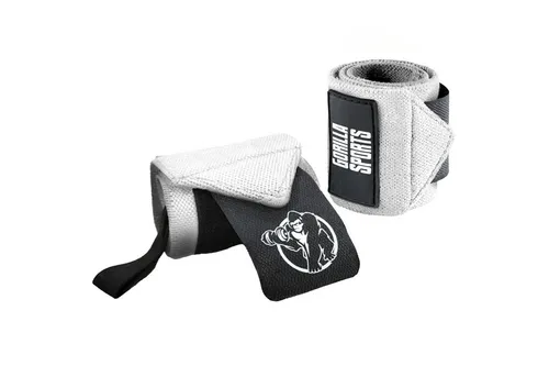 GORILLA SPORTS Handbandage 45x8cm, Baumwolle, mit Klettverschluss, Farbwahl - Gym Wrist Wraps