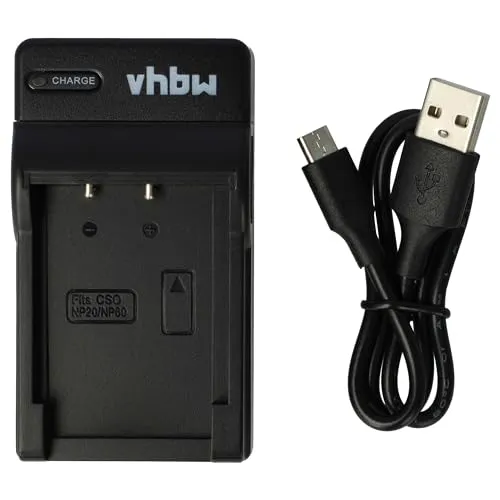 vhbw Ladegerät kompatibel mit Casio Exilim S1, EX-Z9, M1, S1PM, S2, S20, S23, EX-Z90, M2, M20 Kamera Camcorder/Akku - Ladeschale, Ladeanzeige, 4,2 V