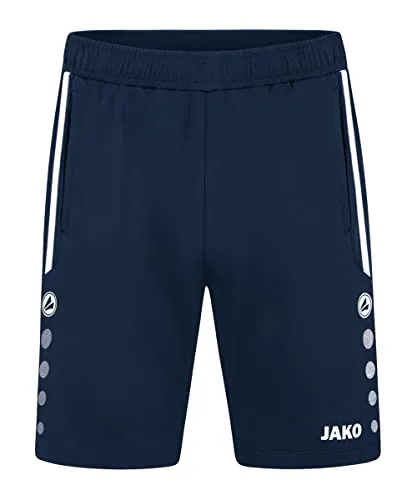 JAKO Trainingsshort Allround 34 Marine - Kurze Sporthosen mit elastischem Bund und Reißverschlusstaschen für sicheren Halt und Komfort beim Training. Ideal für Jogging, Fitness und Teamtraining.
