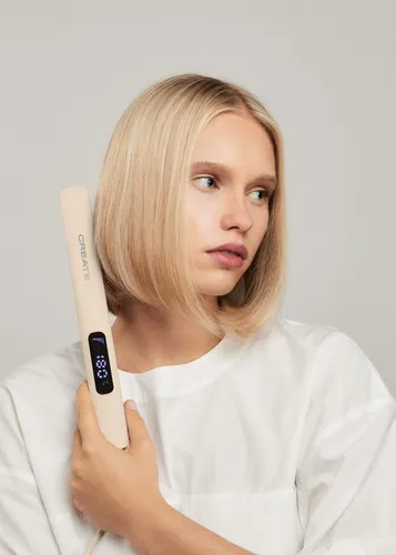 CREATE CERAMIC STYLER SLIM, Glättende/lockende Bürste, Warm, 150 °C, 230 °C, Sand, Polyethylenterephthalat