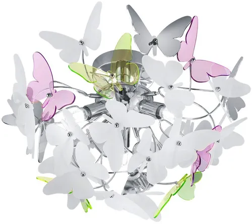 RL LIVE YOUR LIGHT Deckenleuchte Butterfly - Moderne 3-flammige Deckenleuchte mit individualisierbaren Acryl-Schmetterlingen, ideal für kreative Wohnräume. Durchmesser 45 cm, exklusive Leuchtmittel.