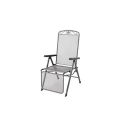 MWH Balkonset Relaxsessel Savoy - Gartenstühle, zusammenklappbarer und mehrfach verstellbarer Relaxsessel aus robustem Metall in elegantem Grau, ideal für entspannte Stunden im Freien.