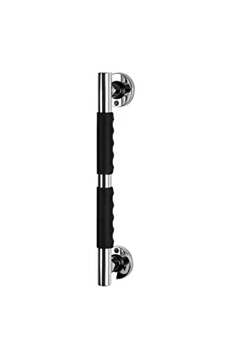 RIDDER Haltegriff Ken – Chromfarben, Schwarz - Sicherer Halt im Badezimmer mit dem RIDDER Haltegriff Ken. Aus robustem Edelstahl, TÜV-geprüft bis 110 kg, ideal für Badewanne oder Dusche. Modernes Design für mehr Sicherheit und Stil.