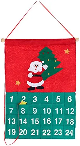 PEARL Weihnachtskalender: Adventskalender zum Selbstbefüllen, Weihnachtsmann-Motiv, 42,5 x 30 cm (Adventskalender zum Befüllen, Weihnachts-Dekoration, Weihnachten)