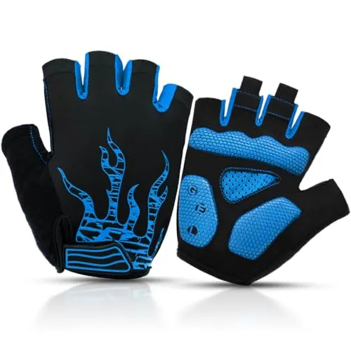 BTNEEU Fingerlose Fahrradhandschuhe mit Gel Mountainbike Handschuhe Halbfinger Männer, Atmungsaktiv Trainingshandschuhe Rennrad Handschuhe Radhandschuhe MTB Handschuhe für Damen Herren
