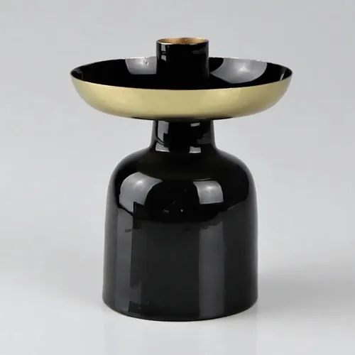 Kerzenständer, schwarz, ca. 10 x 10 x 10 cm von Pflanzen-Kölle