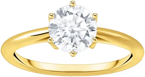 THOMAS SABO Damenring mit Zirkonia in Goldfarbe - Eleganter Solitär-Ring aus hochwertigem Gold mit funkelndem Zirkonia, ideal für besondere Anlässe oder als stilvolles Accessoire im Alltag.