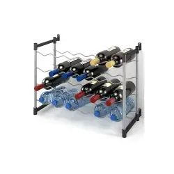 Metaltex Flaschenregal 383724 039 - Regal für 24 Flaschen, aus leichtem LDPE-Kunststoff, stapelbar und erweiterbar, einfach ohne Werkzeug aufzubauen.