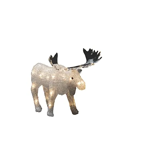 Konstsmide LED Acryl Elch mit Timer in weiß von Konstsmide