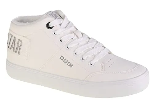 Big Star Damen Sneakers, White, 37 EU - Damen-Sneaker aus hochwertigem synthetischem Leder, stylisch und bequem für jeden Anlass.
