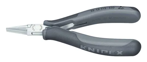 Knipex Elektronik Greifzange ESD 115 mm - flache breite Backen - Zangen für präzises Greifen und Halten, ESD-sicher für empfindliche elektronische Bauteile.