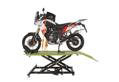 TRUTZHOLM Hydraulische Motorradhebebühne XL - 560 kg Tragkraft - Motorradhebebühne XL aus rostfreiem Stahl, ideal für Wartung und Reparatur mit verstellbarer Höhe von 190-800 mm und sicherer Stabilität durch 2-fach Sicherungsstange.