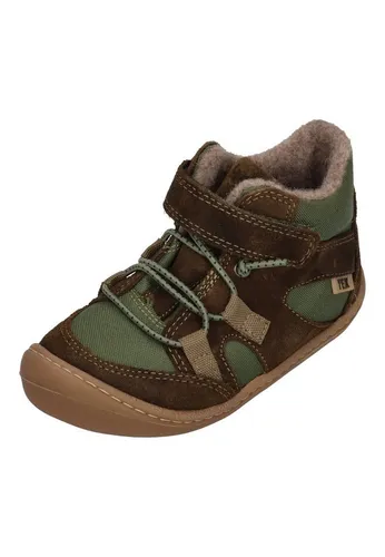KOEL Beau Wool Barfußschuh Khaki - Minimalschuhe aus Velourleder und Cordura mit rutschfester Gummisohle. Die herausnehmbare Innensohle ermöglicht eine einfache Passformprüfung, ideal für wachsende Kinderfüße.