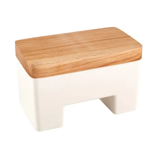 Intelligente Wasserbutterdose mit Holzdeckel