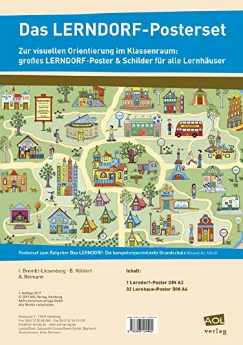 Das LERNDORF-Posterset: Zur visuellen Orientierung im Klassenraum: großes LERNDORF-Poster & Schilder für alle Lernhäuser
