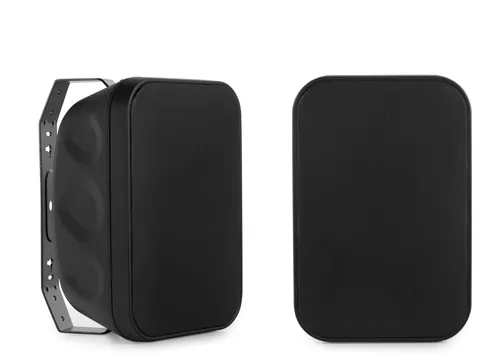 McGrey OLS-5251BK Outdoor-Lautsprecher 50 Watt Schwarz 2x Set - 2x HiFi Outdoor-Lautsprecher (IP56) für Terrasse, Garten oder Restaurant, mit 50 Watt Leistung, ideal für wetterfeste Musikgenüsse.