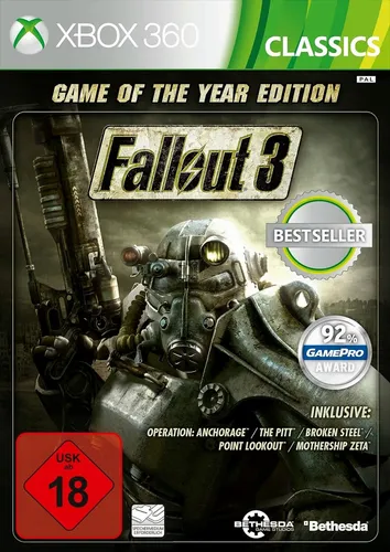Fallout 3 Game of the Year Edition - XBOX 360 - Games: Erlebe die epische post-apokalyptische Welt mit allen Add-Ons wie Operation Anchorage und Point Lookout. Erstelle deine Spielfigur und kämpfe in Washington DC!