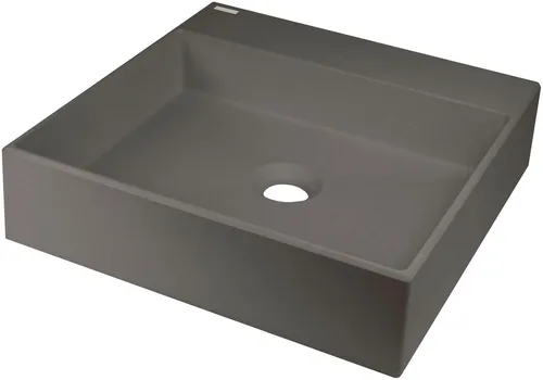 Deante Granitwaschbecken Anthrazit 400x400 mit Armaturenbank - Elegantes Granitwaschbecken mit Armaturenbank, das stilvolle Akzente setzt. Widerstandsfähig gegen Hitze und Verfärbungen, ideal für jedes Badezimmer. Für eine mühelose Reinigung und zeitlose Schönheit.