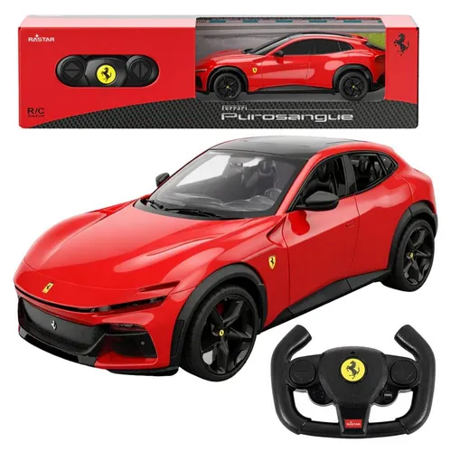 Ferrari Purosangue ferngesteuertes Auto Rot Rastar 1:24 - Das Ferrari Purosangue ferngesteuerte Auto in Rot von Rastar 1:24 begeistert mit realistischem Fahrgefühl und einfacher Bedienung. Ideal für Kinder, sorgt es für spannenden Spielspaß und ist perfekt für Garten und Freizeit.