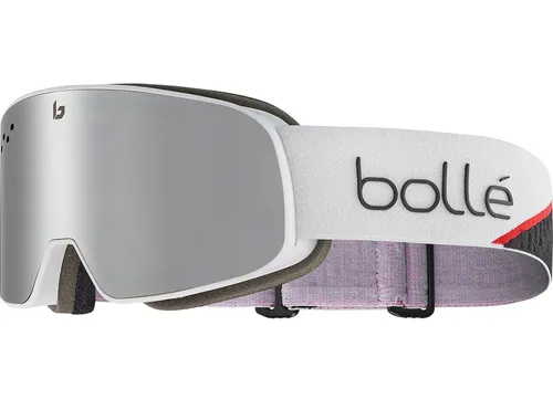 Bollé Nevada Skibrille - Race White Matte Black Chrome Cat 3 M-L - Herren & Unisex Skibrille mit Anti-Beschlag- und Anti-Scratch-Beschichtung für klare Sicht bei allen Wetterbedingungen. Ideal für Skifahrer, die Komfort und Sichtbarkeit schätzen.