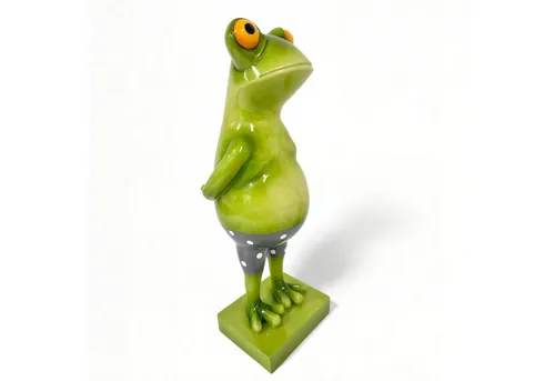 colourliving Tierfigur Frosch Dekofigur 30 cm - Lustiger Badefrosch mit Badehose - Dekofiguren für Garten & Zuhause, handbemalt und witzig im Design, ideal als Blickfang oder Geschenk für Froschliebhaber.