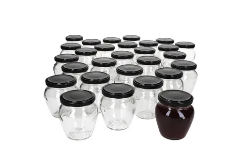 MamboCat Vorratsglas 75er Set - Marmeladengläser mit Twist-Off Deckel - Vorratsgläser Set mit 75 Marmeladengläsern und luftdichten schwarzen Deckeln, ideal zum Einkochen und Konservieren von Lebensmitteln. Spülmaschinengeeignet und umweltfreundlich.