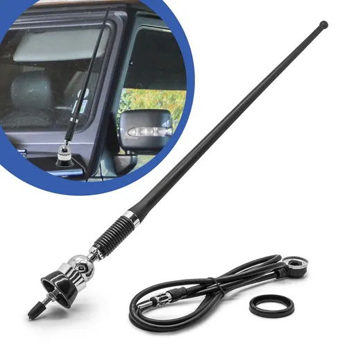 Universal RMA 305 DIN Auto Stab Gummi Chrom Flex Dach Antenne Radio AM FM
