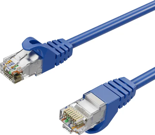 RJ45 Patchkabel m. CAT 7 Rohkabel PIMF blau 5m