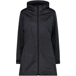 CMP Damen Hoodie Mantel - Größe XS, grau - Funktionsjacke mit stark wetterabweisendem Softshellmaterial und PFC-freier Imprägnierung, perfekt für wechselhaftes Wetter.