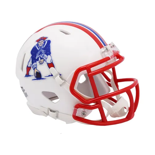 Riddell Mini Football Helm - NFL Speed New England Patriots - Fanartikel für New England Patriots, detailgetreuer Minihelm im NFL-Design, ideal für Sammler und Fans.