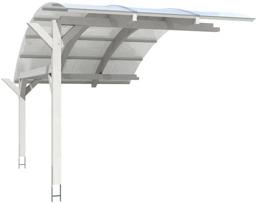 Skanholz Einzelcarport Schwaben Erweiterung 299x630 cm - Massive Carport-Erweiterung aus hochwertigem Leimholz, stabil und langlebig. Ideal zur Vergrößerung Ihrer überdachten Fläche. Inklusive H-Ankern für sichere Verankerung.