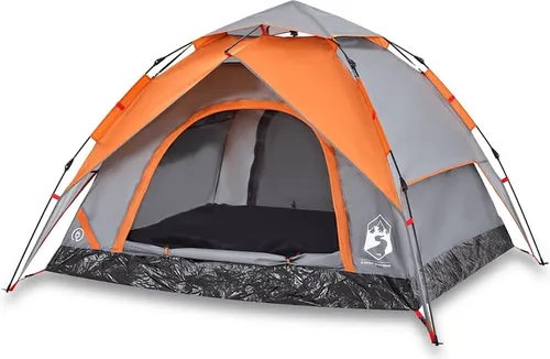 vidaXL Kuppel-Campingzelt 3 Personen Grau und Orange