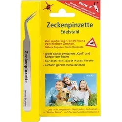 Zeckenpinzette aus Chirurgenstahl - 1 St, präzise und hygienische Zeckenentfernung für Hunde von Pharma Brutscher