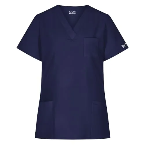 EXNER medizinischer Schlupf-Kasack, Regular fit Stretch, für Damen in Krankenpflege, Altenpflege, Kosmetik, Medizin, Navy, Größe L